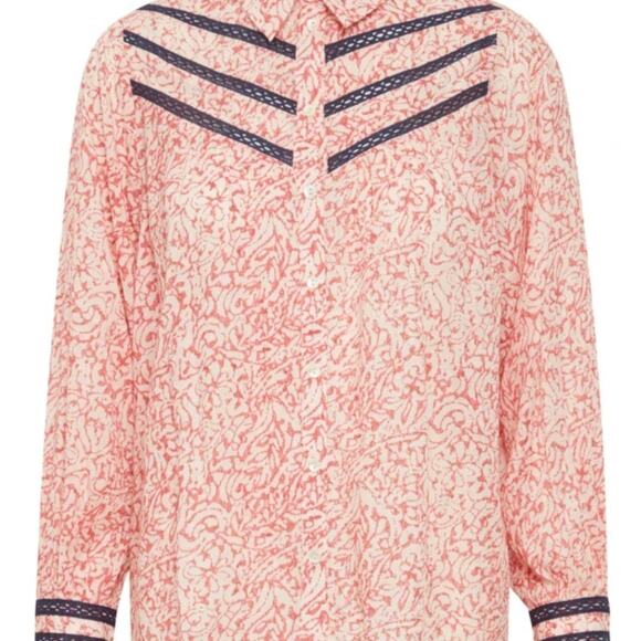 Atelier Reve Aura Pink Button Down Size S NWT - Picture 3 of 5